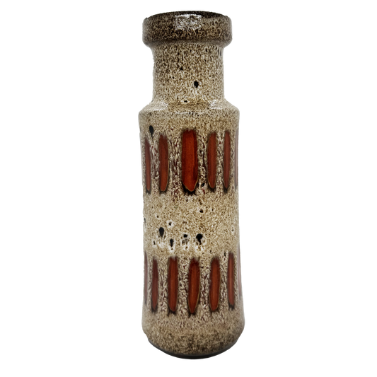 Brown and Orange West German Pottery Vase - front
