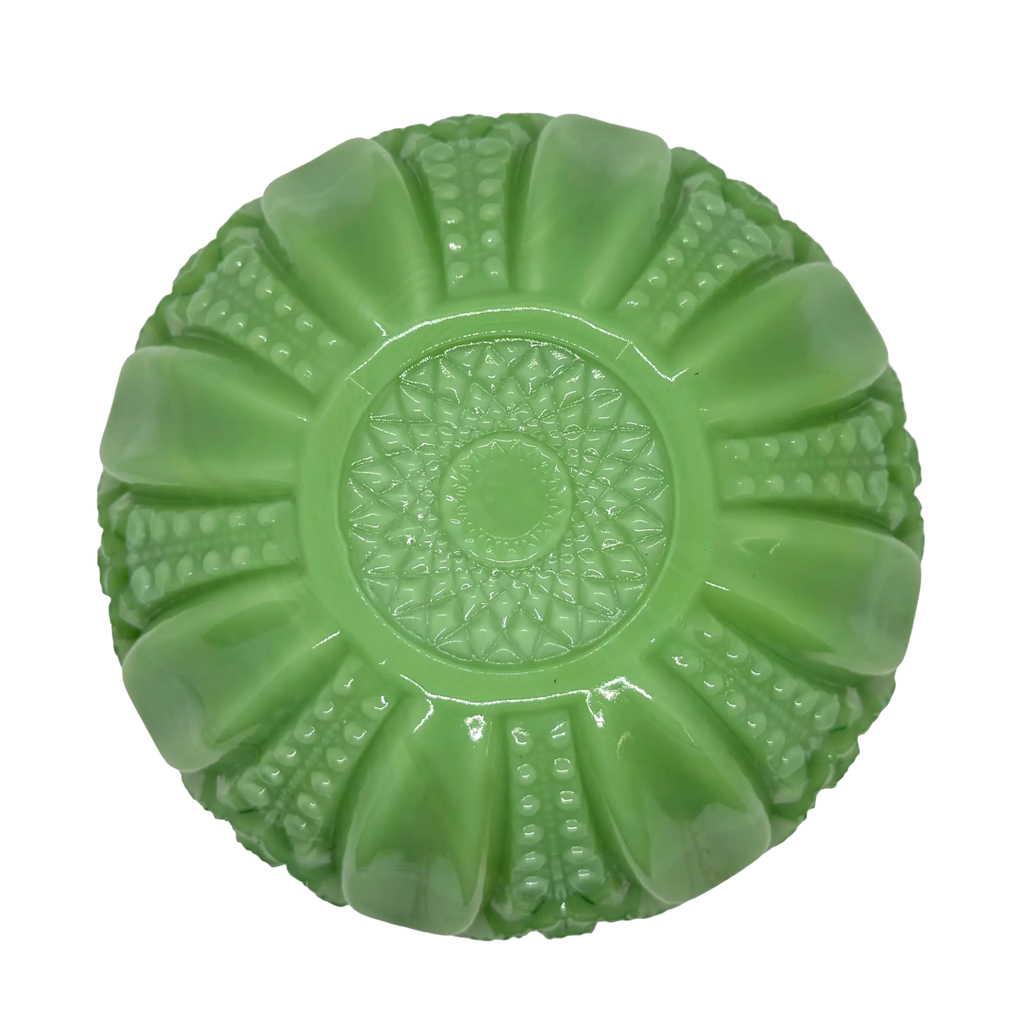 Jadeite Green L.E. Smith Heritage Bowl - bottom