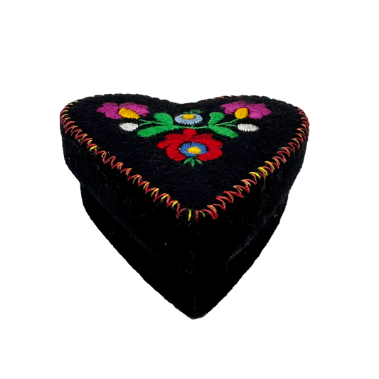 Embroidered Felt Heart Box