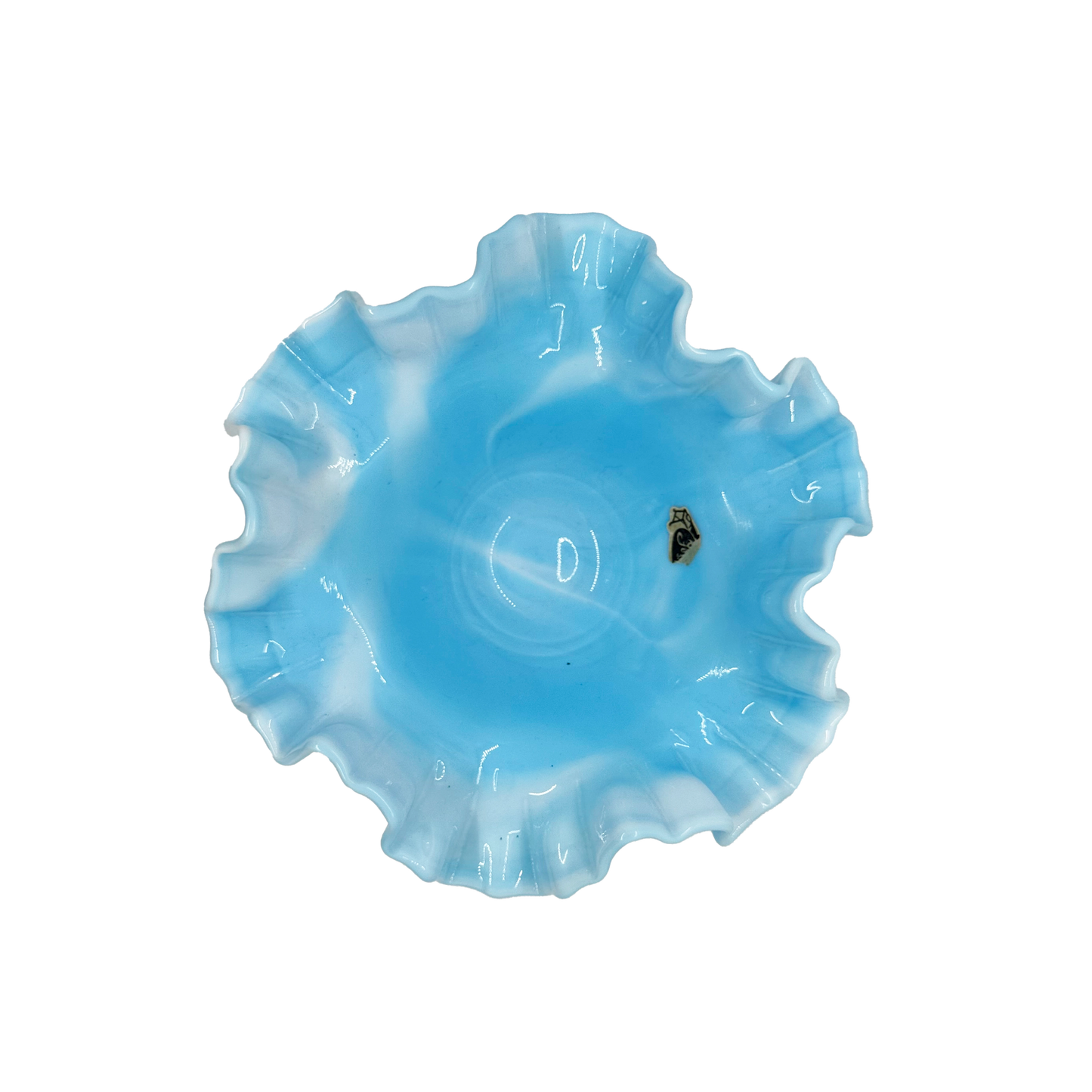 Fenton Blue Slag Milk Glass Compote