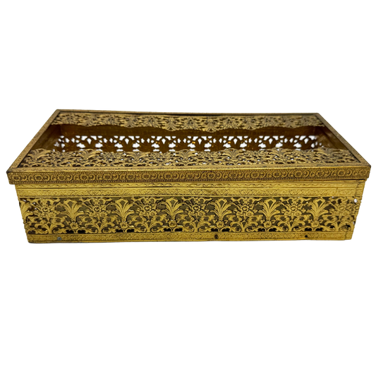 Filigree Regency Style Ormolu Tissue Box Holder