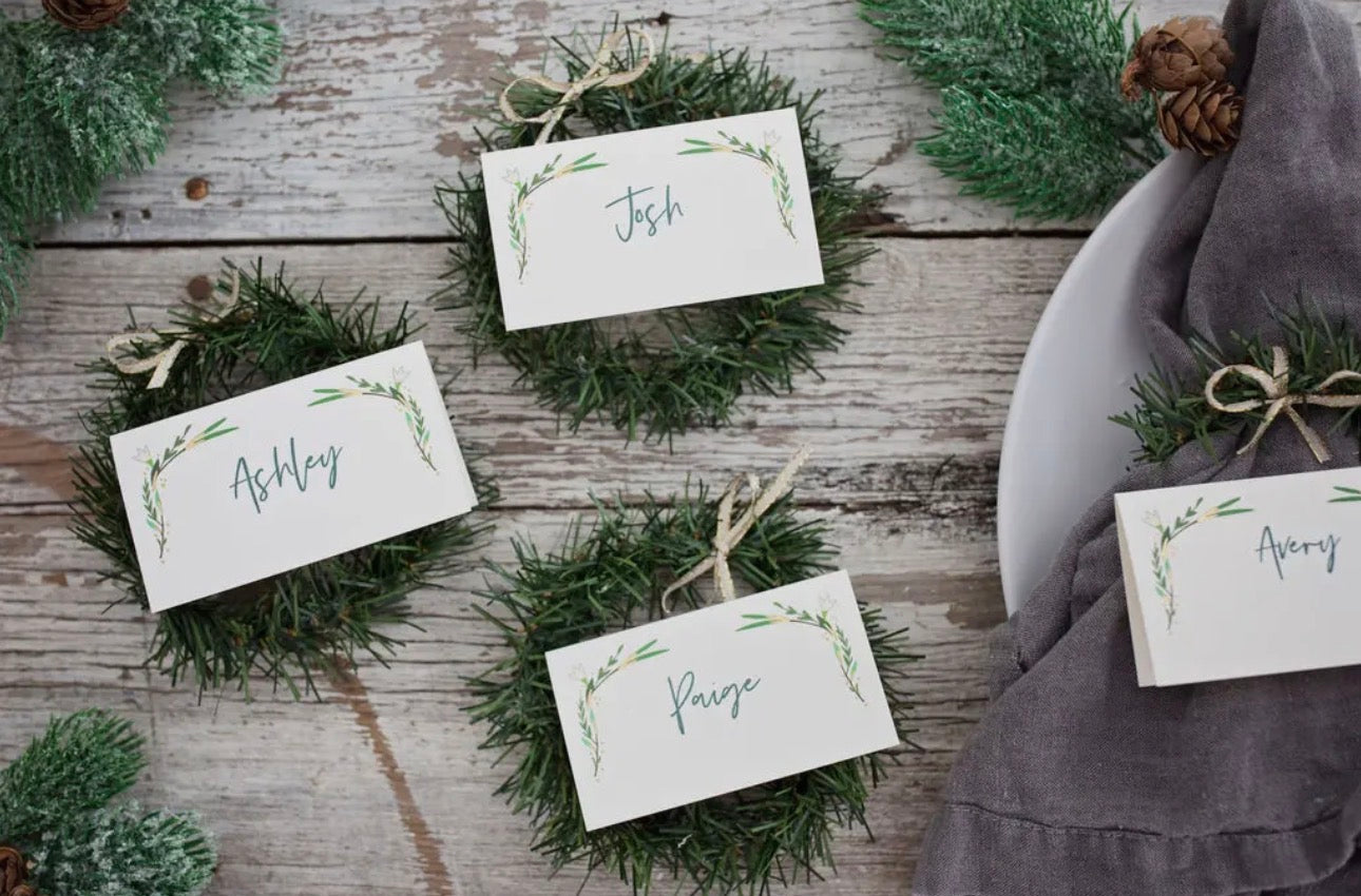 Greens Place Cards - example