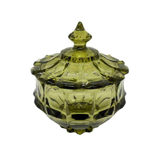 Fenton Colonial Green Valencia Candy Dish