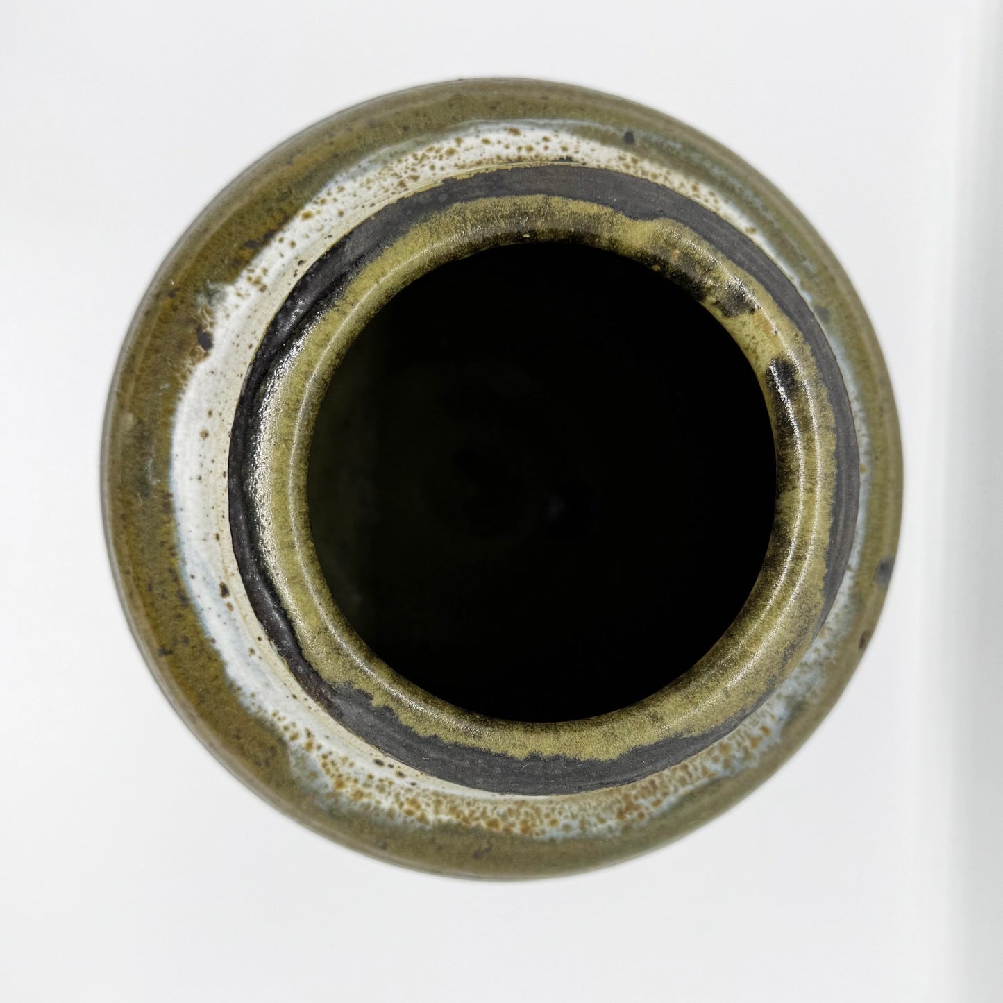 Green and Brown Studio Pottery Vase