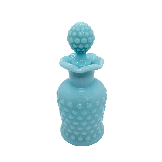 Turquoise Imperial Glass Hobnail Perfume Bottle