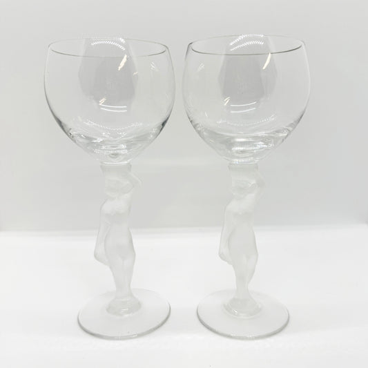 Two Bayel Bacchante Claret Wine Glasses