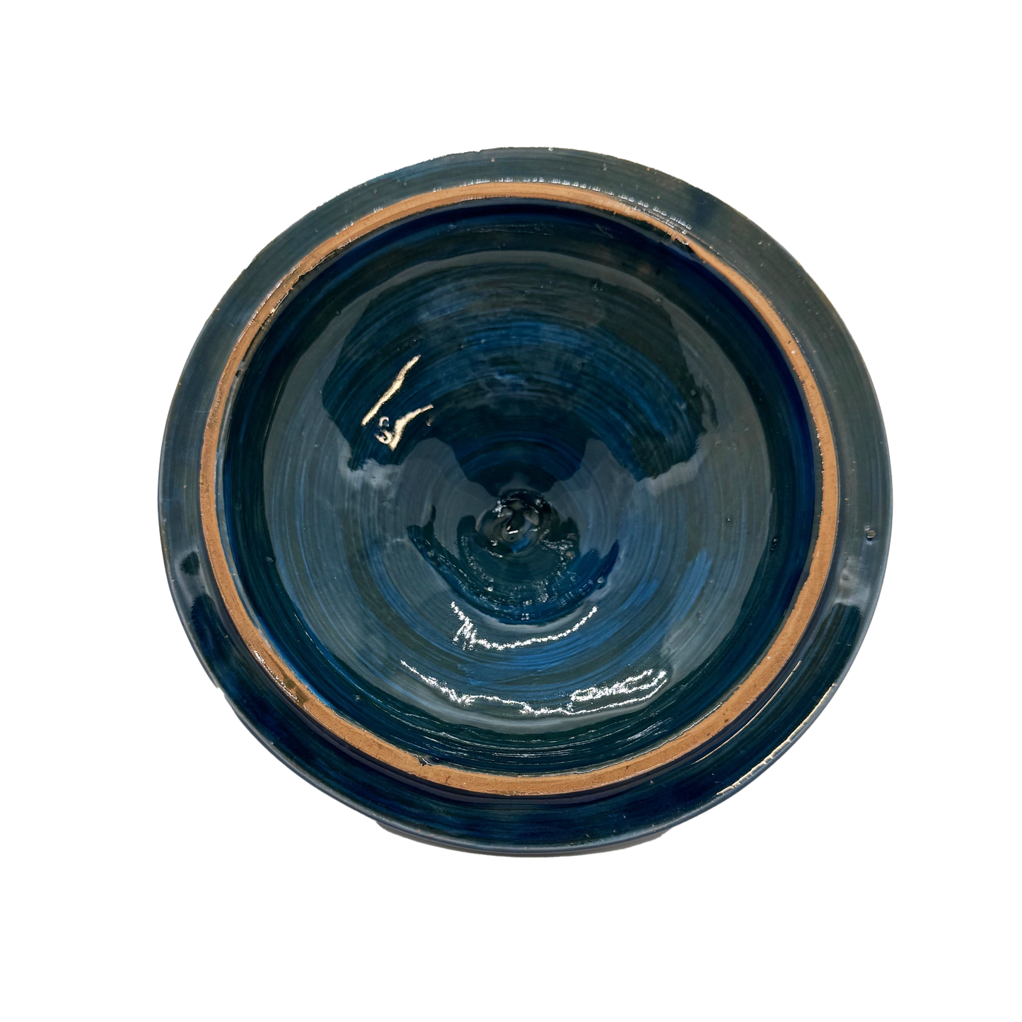Blue Bitossi Pottery Lidded Dish