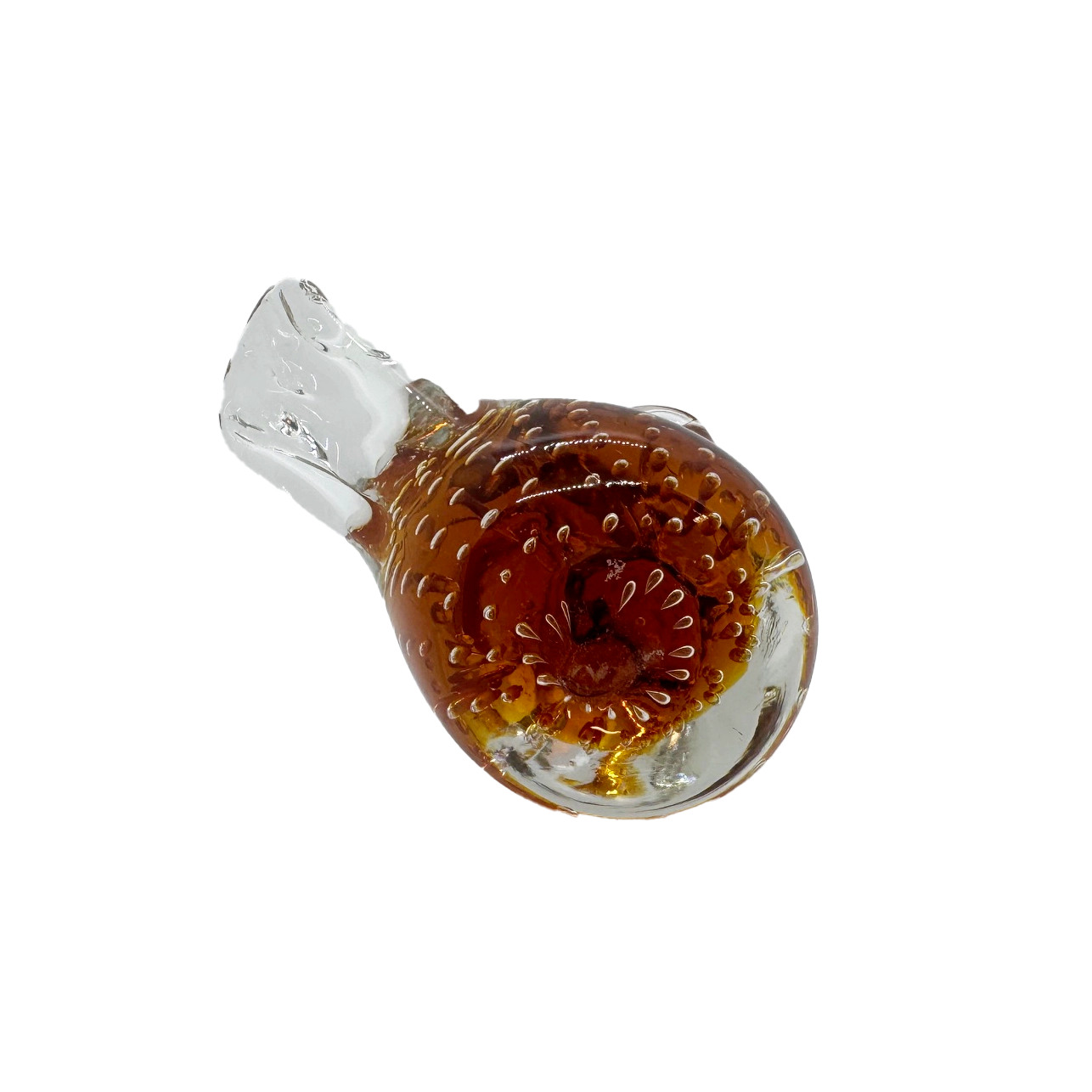 Amber Controlled Bubble Viking Glass Bird