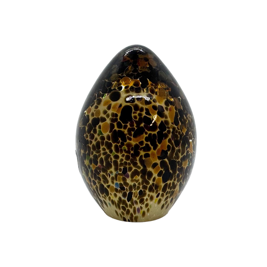 Brown Speckled FM Konstglas Paperweight