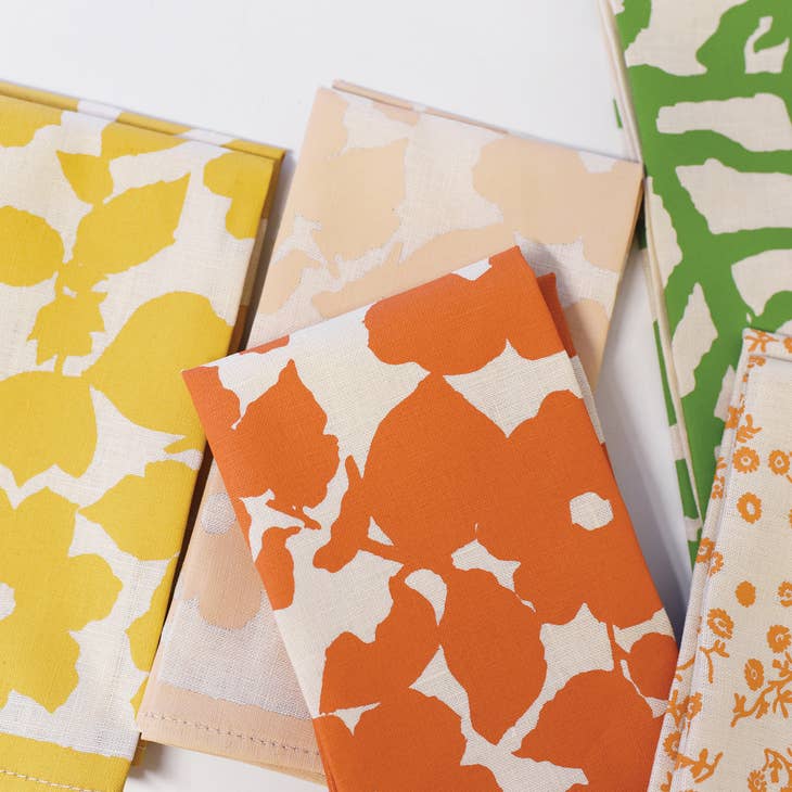 New Anitan Yellow Floral Linen Napkins - colors