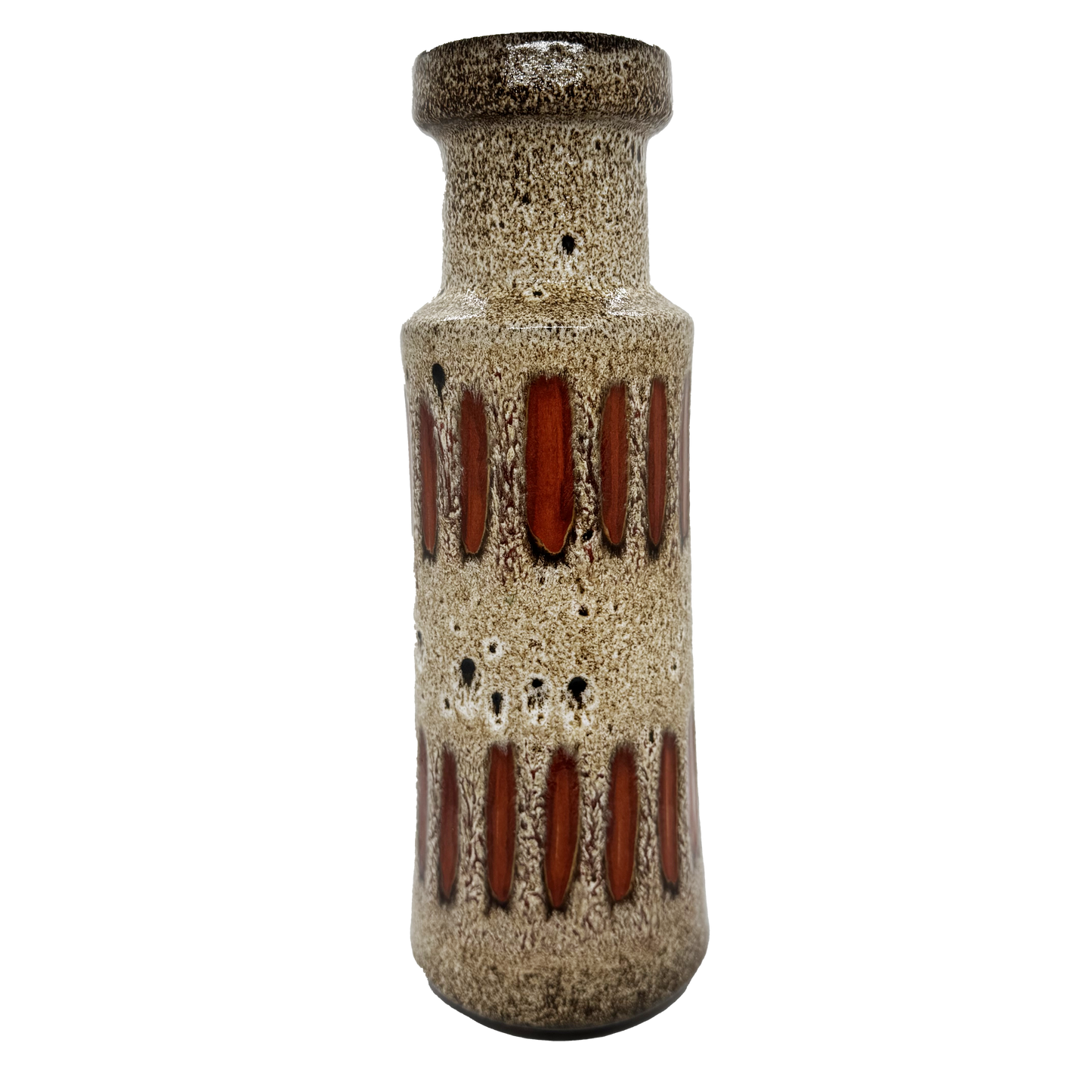 Brown and Orange West German Pottery Vase - front