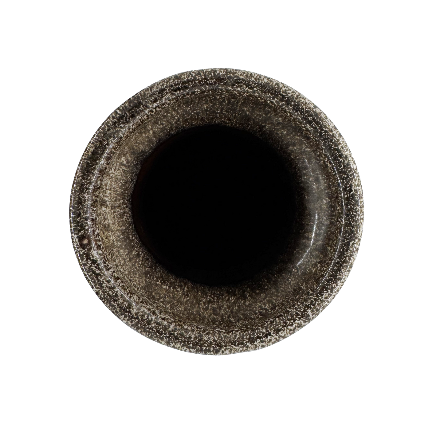 Brown and Orange West German Pottery Vase - top