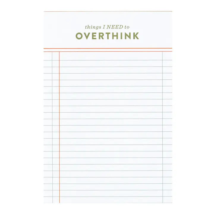 Things I Need To Overthink 4x6 Notepad