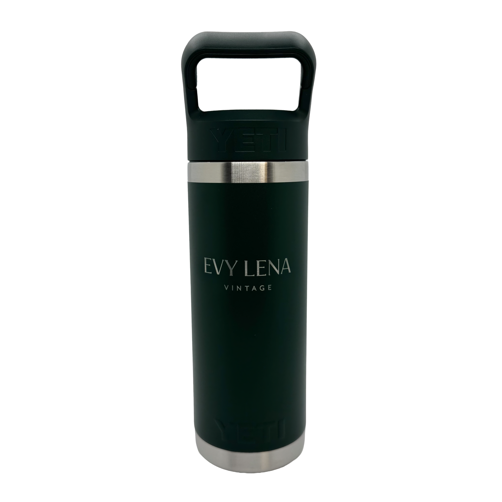 Green Evy Lena Vintage Yeti Water Bottle - front