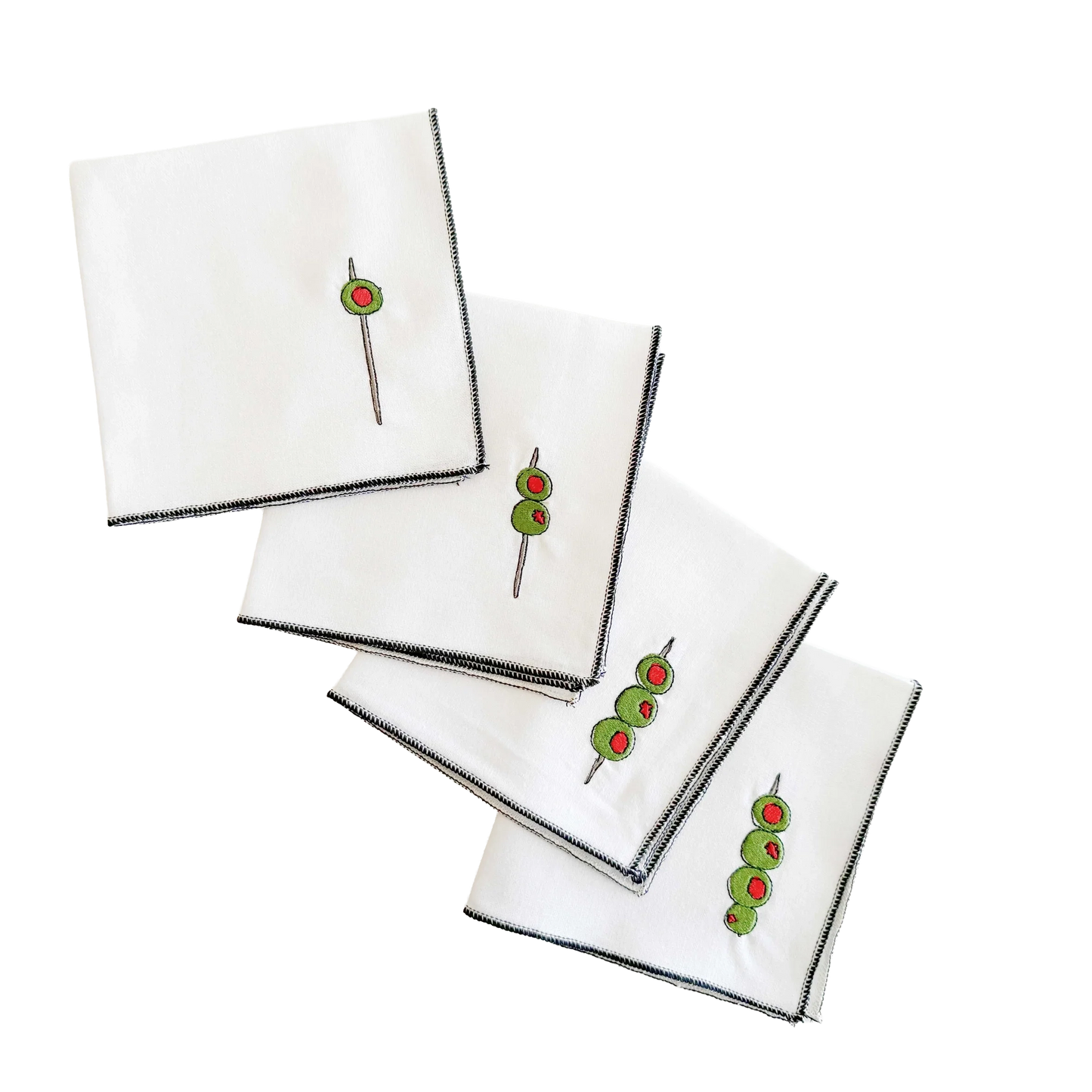 Martini Olive Cloth Cocktail Napkins