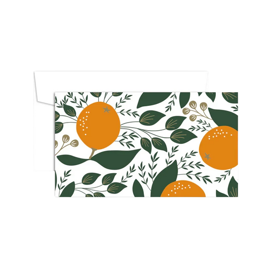 Winter Oranges Mini Note Card Set