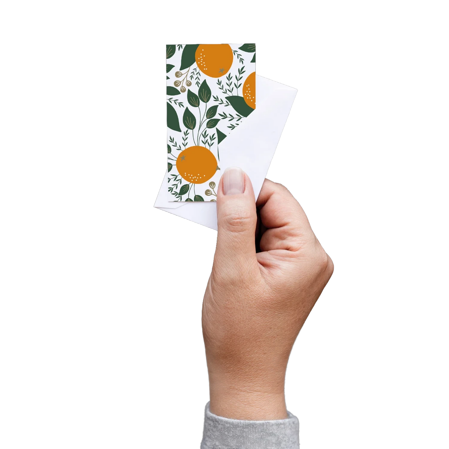 Winter Oranges Mini Note Card Set