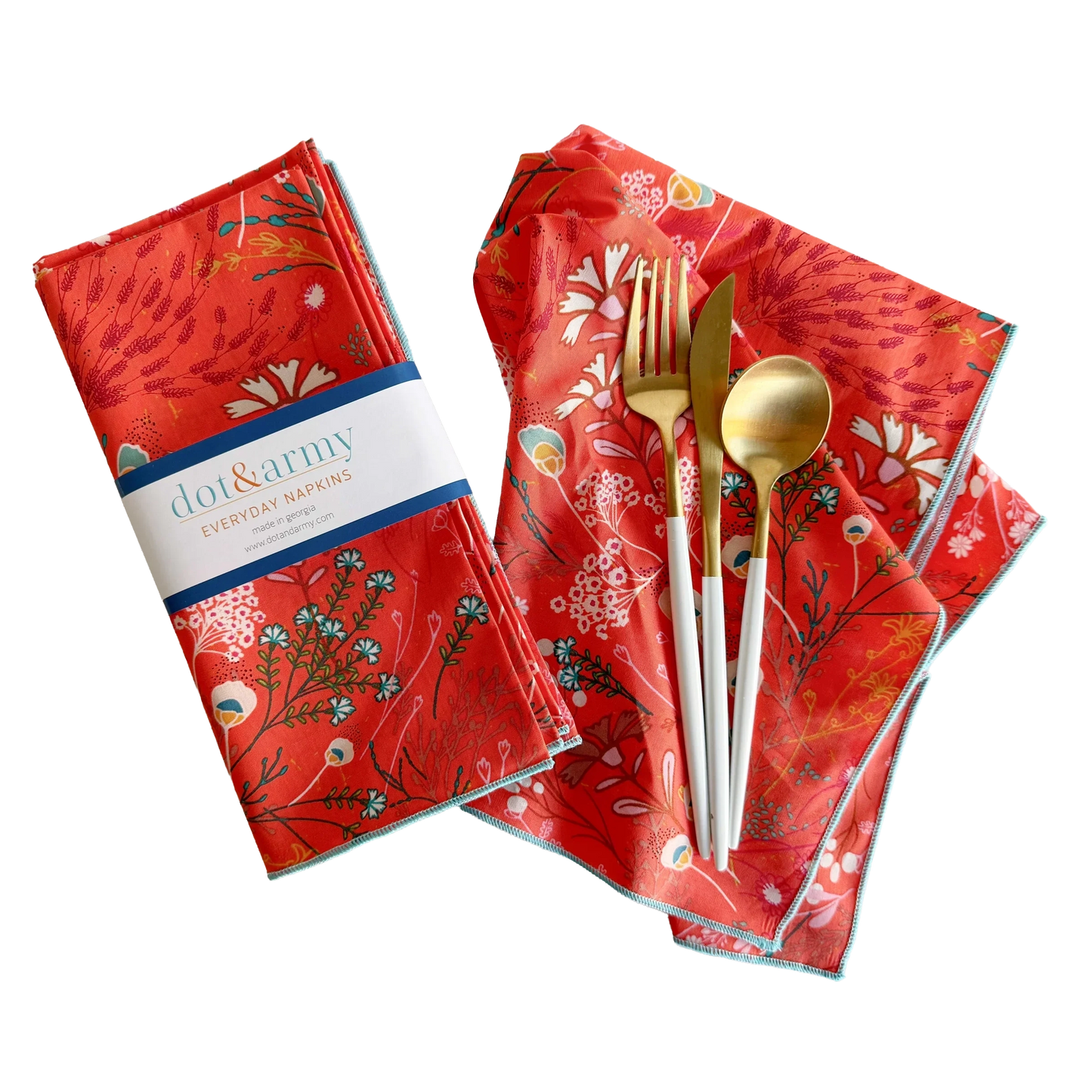 Papaya Peacock Cloth Napkins