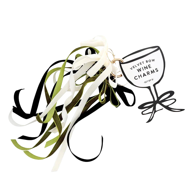 Velvet Bow Wine Charms