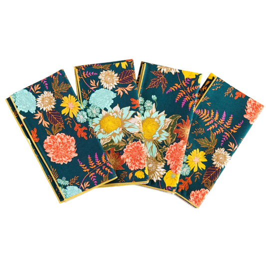Winter Floral Cloth Napkins