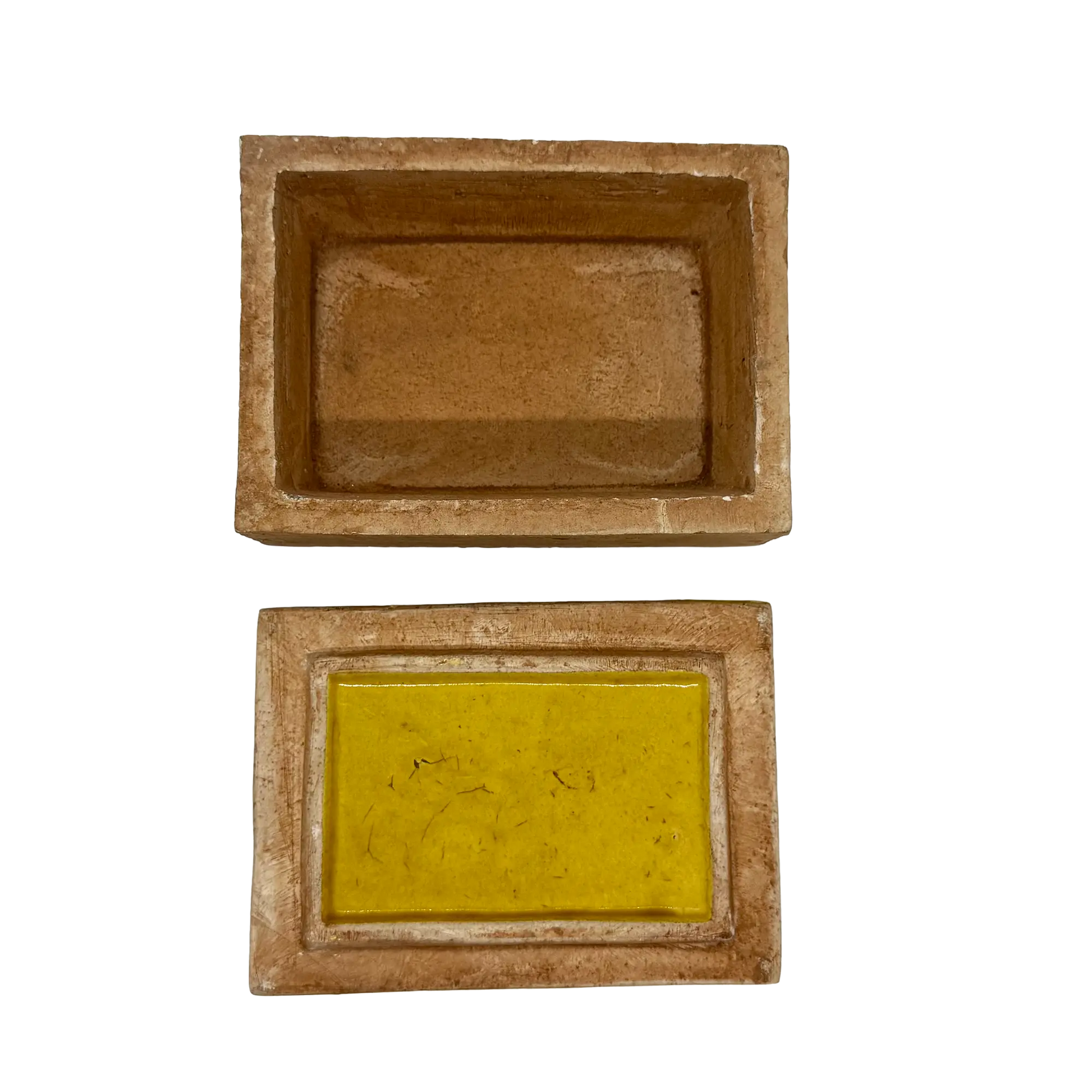 Bitossi Pottery Bamboo Cigarette Box - inside