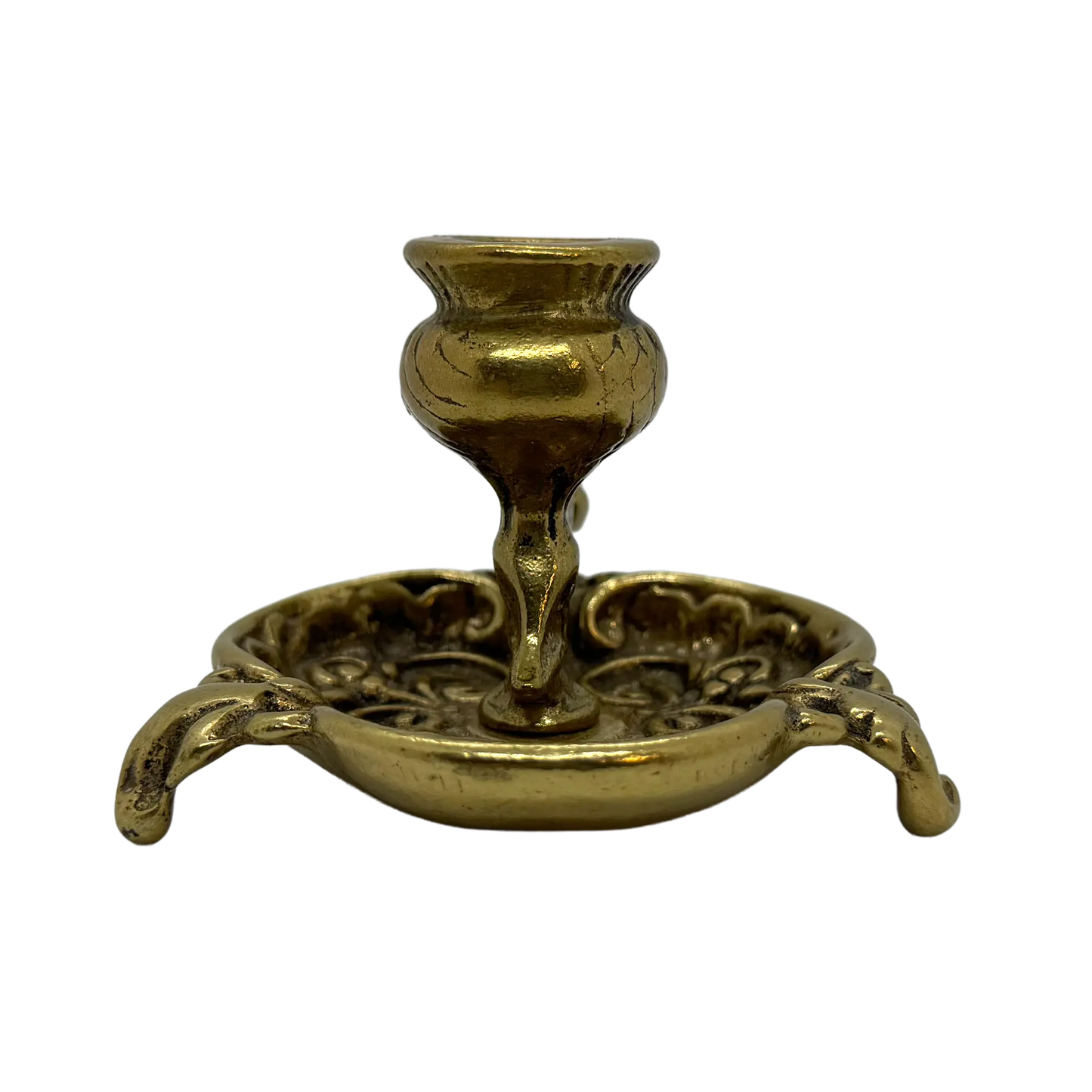Scottish Thistle Brass Candlestick