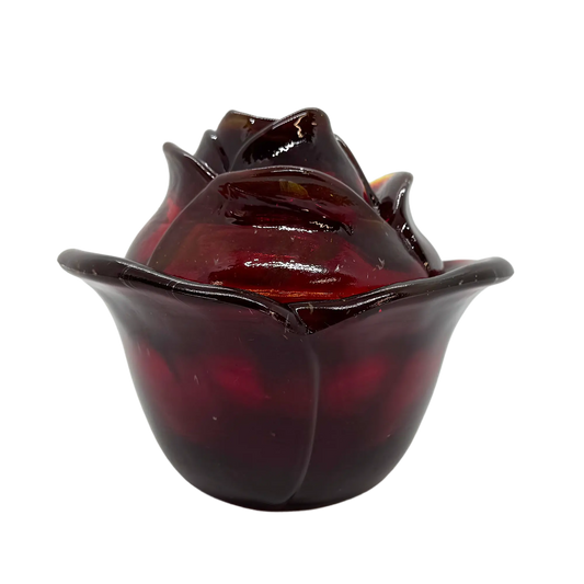 Amberina Red L.E. Smith Rose Candy Dish