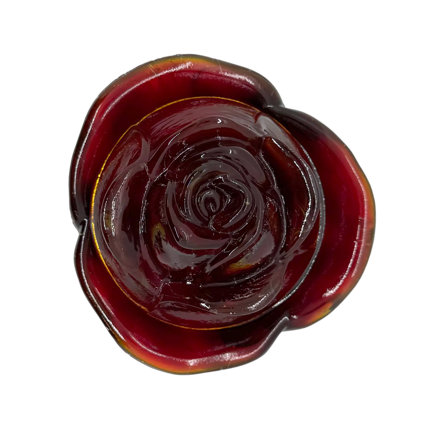 Amberina Red L.E. Smith Rose Candy Dish