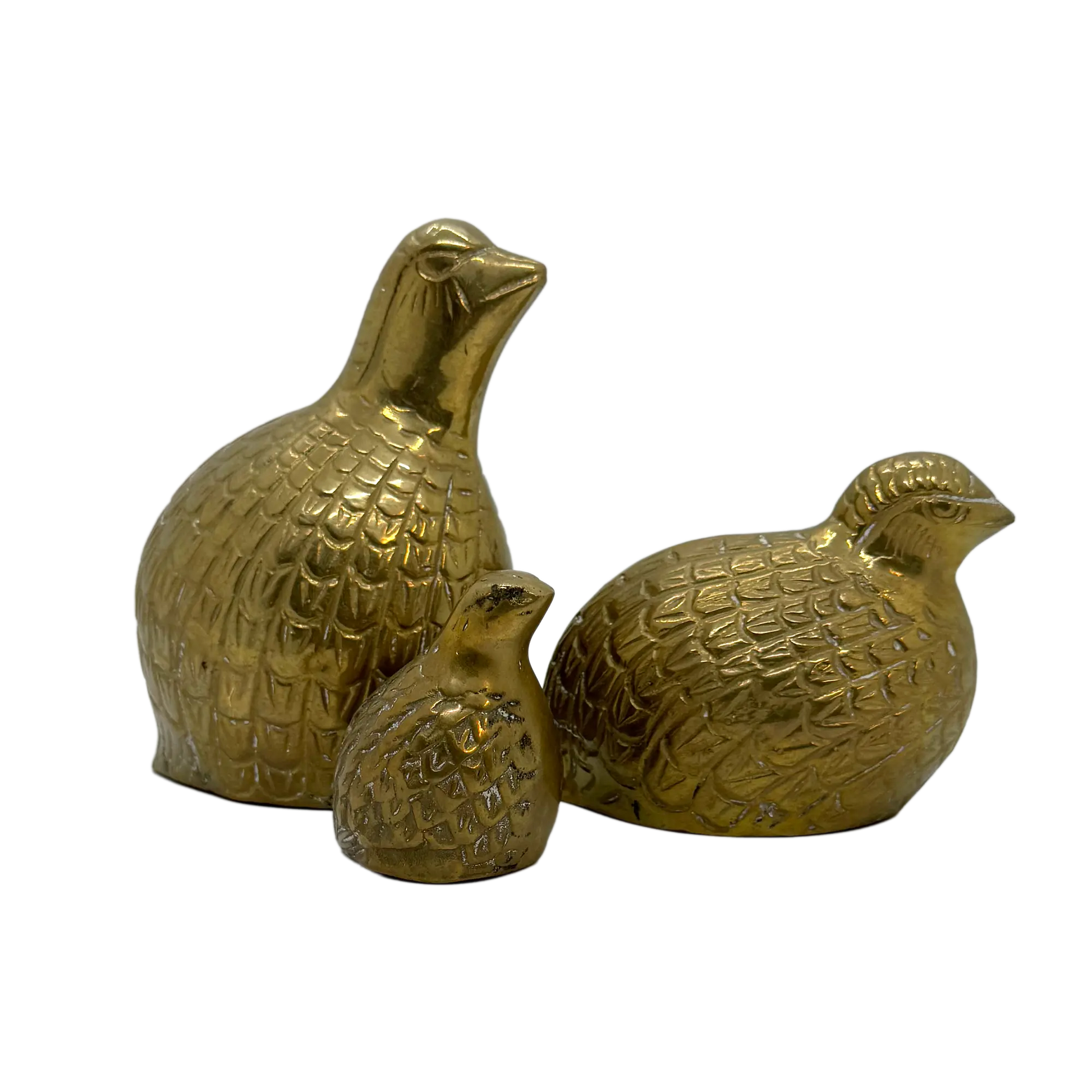 Set of 3 Brass Quails