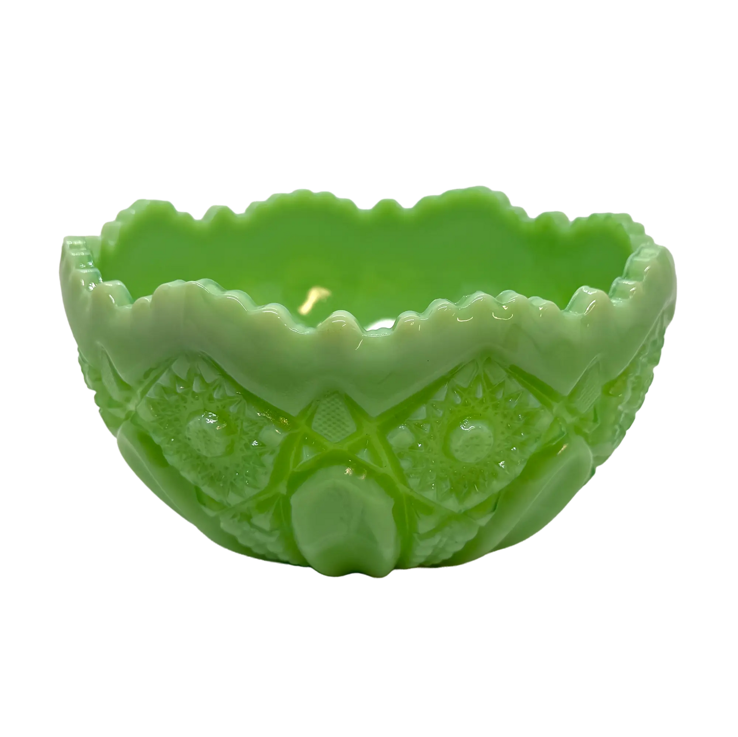 Jadeite Green L.E. Smith Heritage Bowl