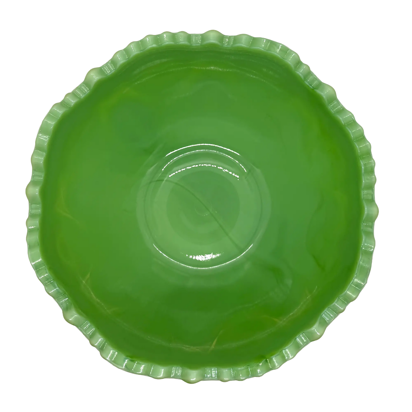 Jadeite Green L.E. Smith Heritage Bowl - top