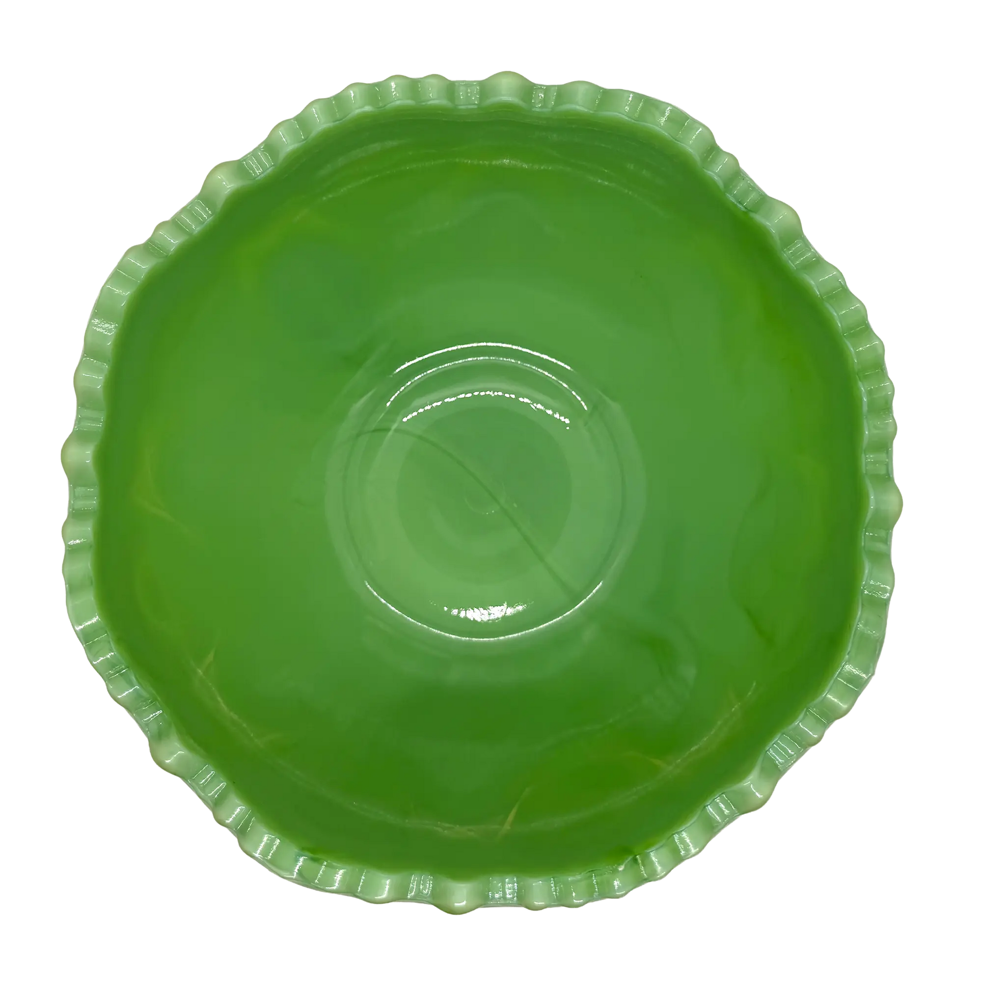 Jadeite Green L.E. Smith Heritage Bowl - top
