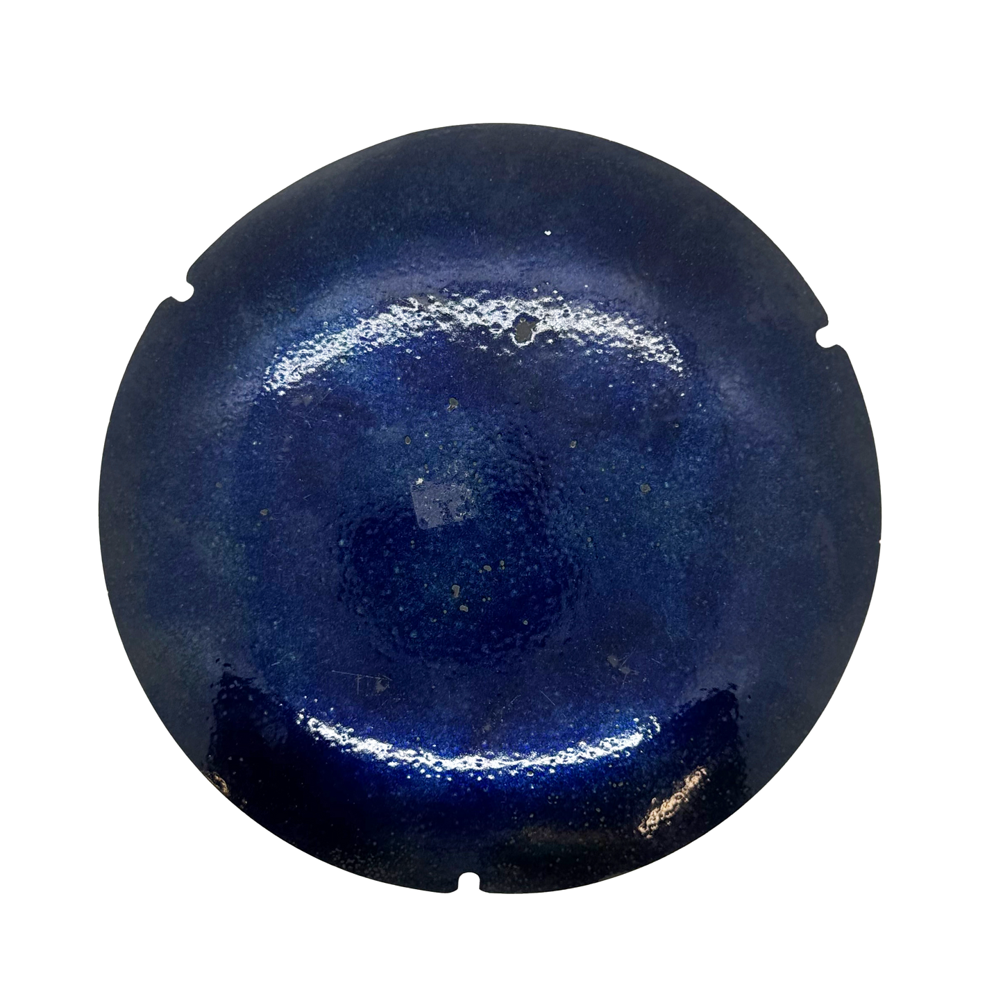 Large Striped Enameled Copper Dish