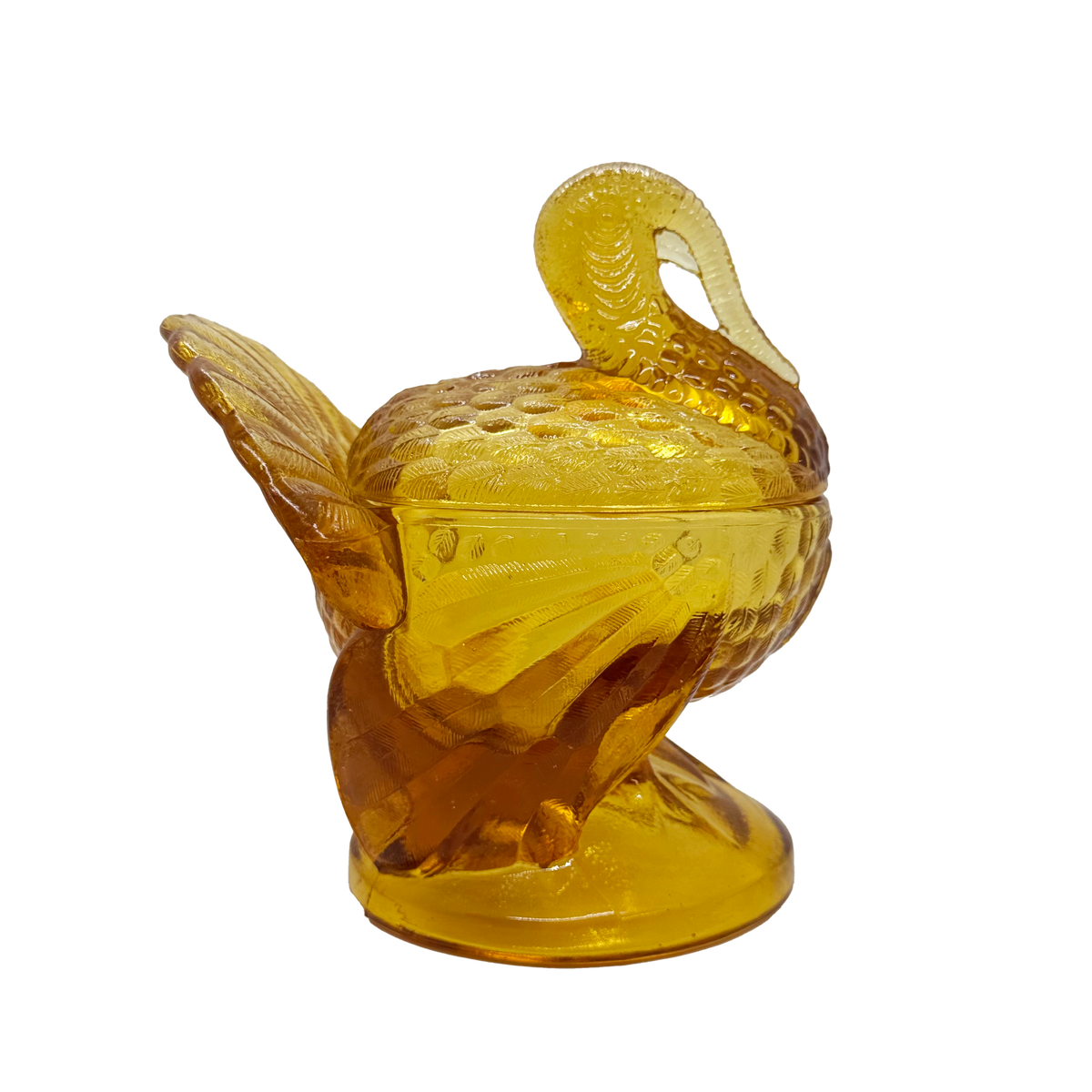 Amber Glass Turkey Covered Dish
