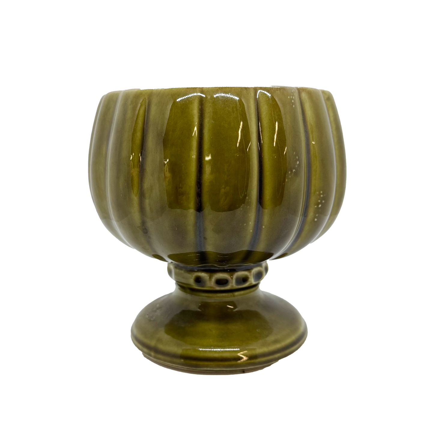 Green USA Pottery Ribbed Planter