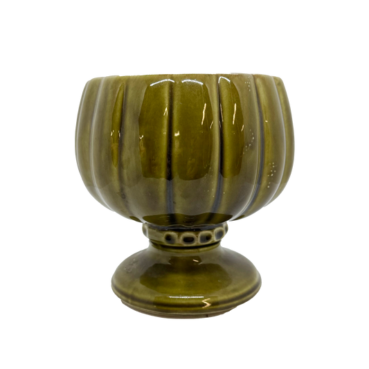 Green USA Pottery Ribbed Planter