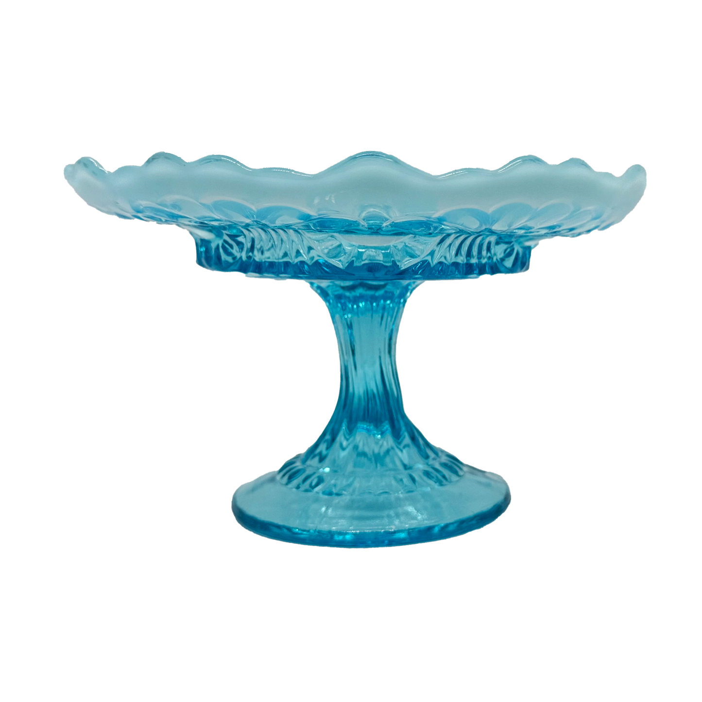 Blue Opalescent Fenton Tokyo Compote