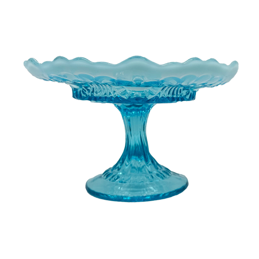 Blue Opalescent Fenton Tokyo Compote