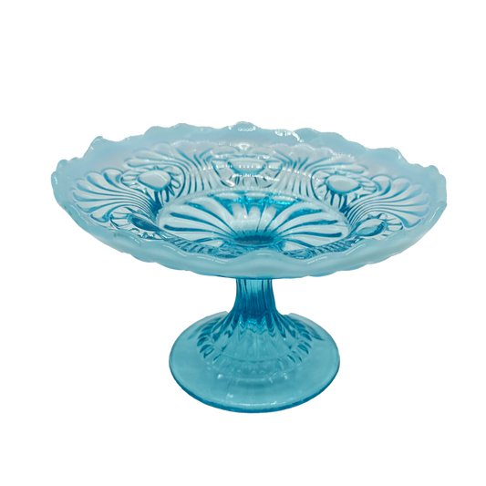 Blue Opalescent Fenton Tokyo Compote