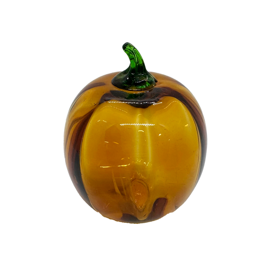 Amber Blown Glass Pumpkin