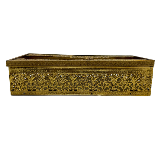 Filigree Regency Style Ormolu Tissue Box Holder