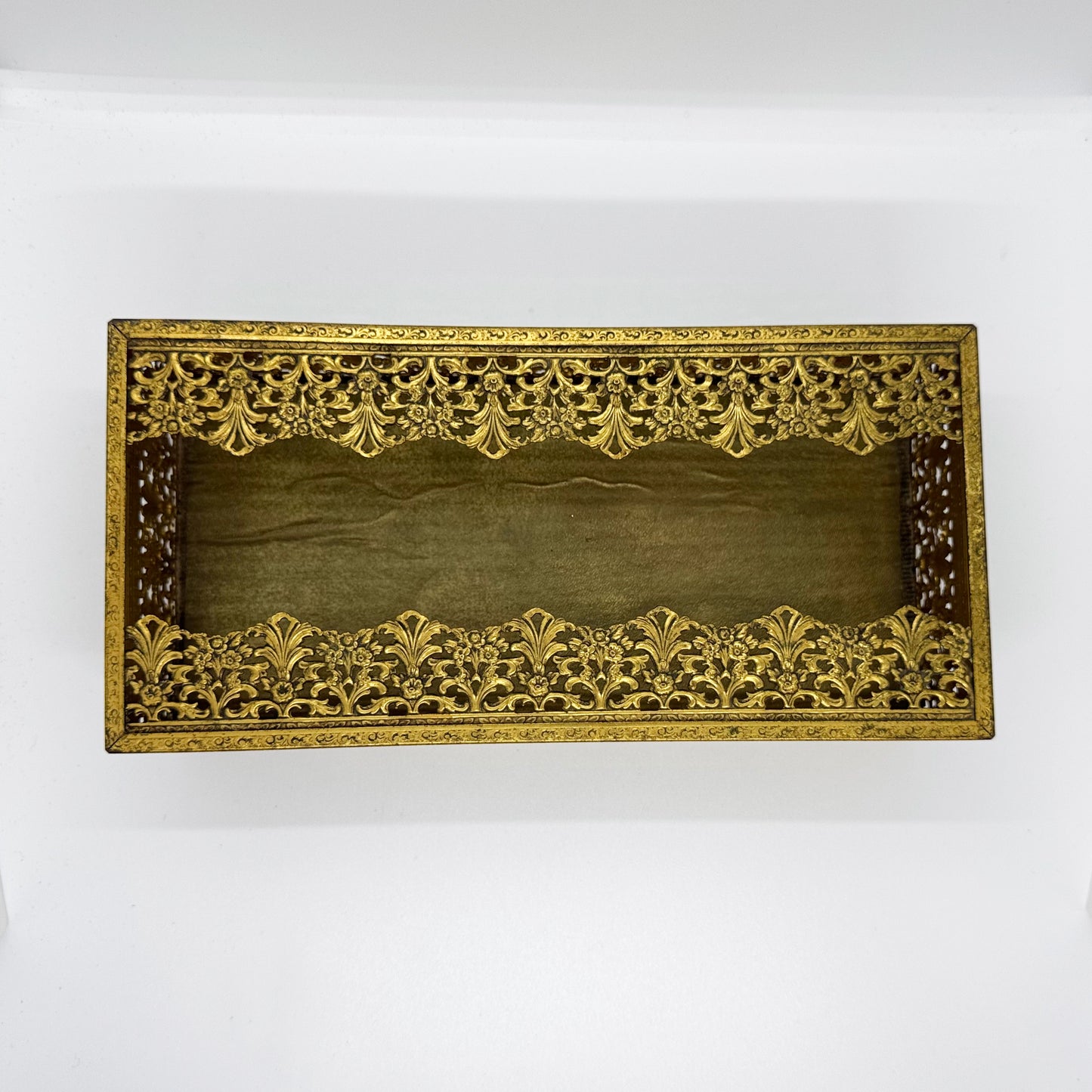 Filigree Regency Style Ormolu Tissue Box Holder