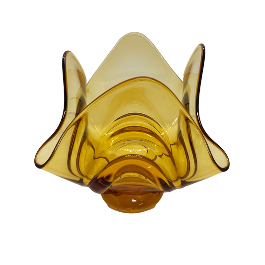 Amber Viking Glass Loop Bowl