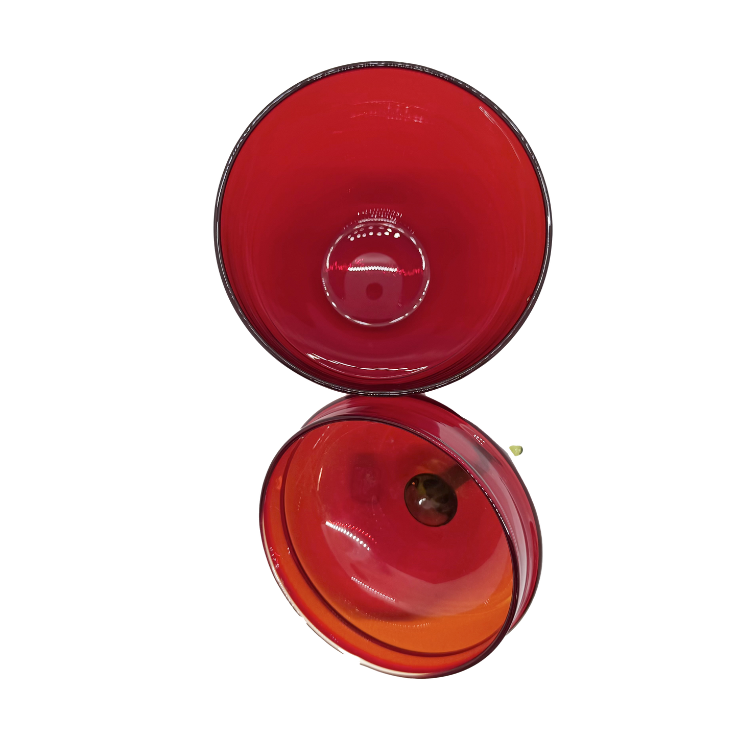 Viking Ruby Apple Candy Dish - top, open