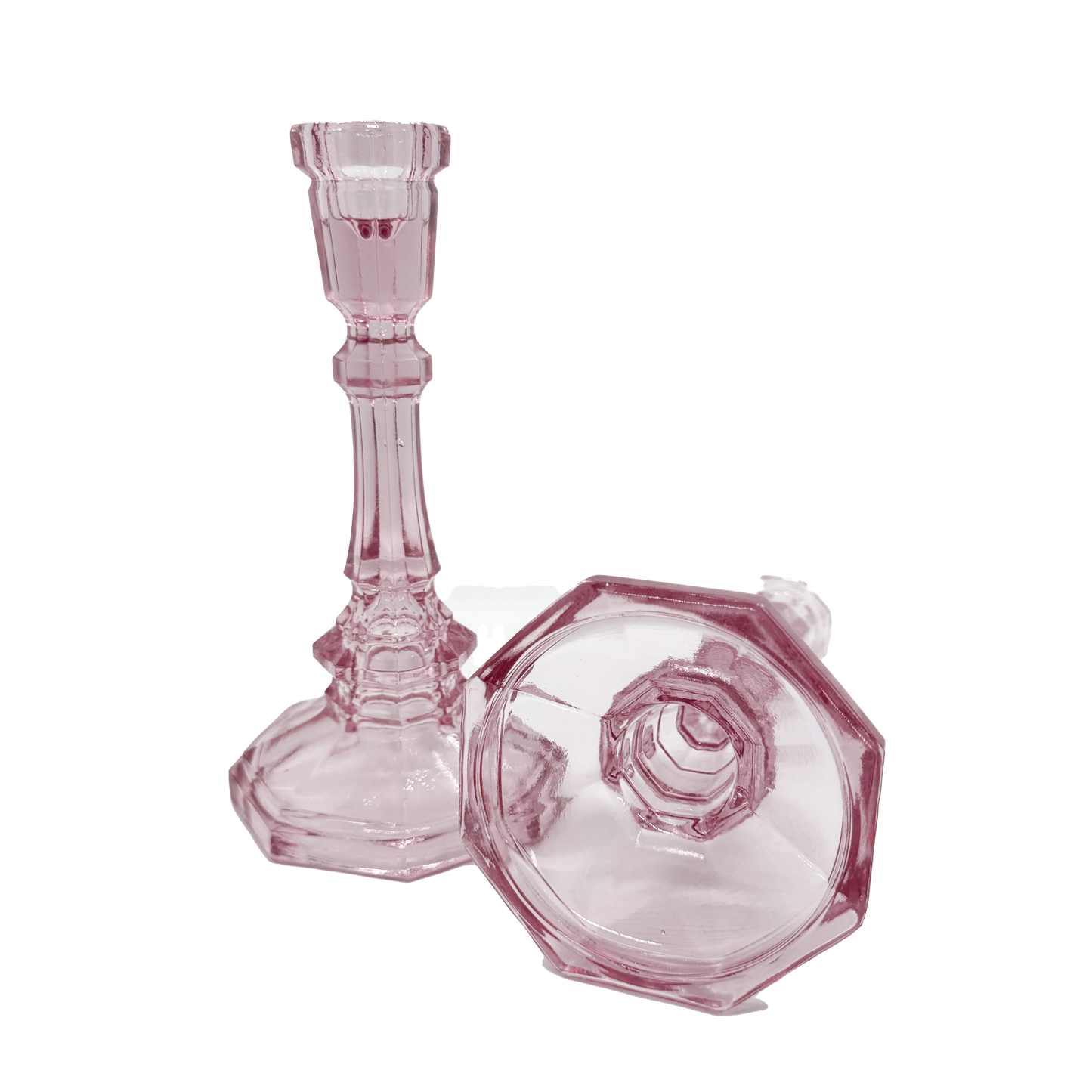 Pink L.E. Smith Dominion Candlesticks