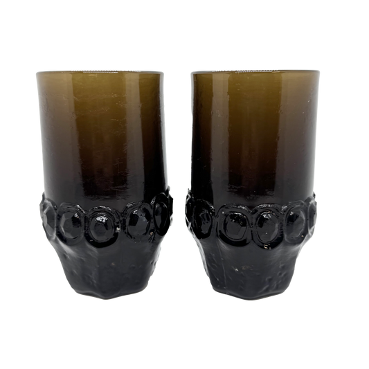 Pair of Tiffin Madeira Brown Tumblers