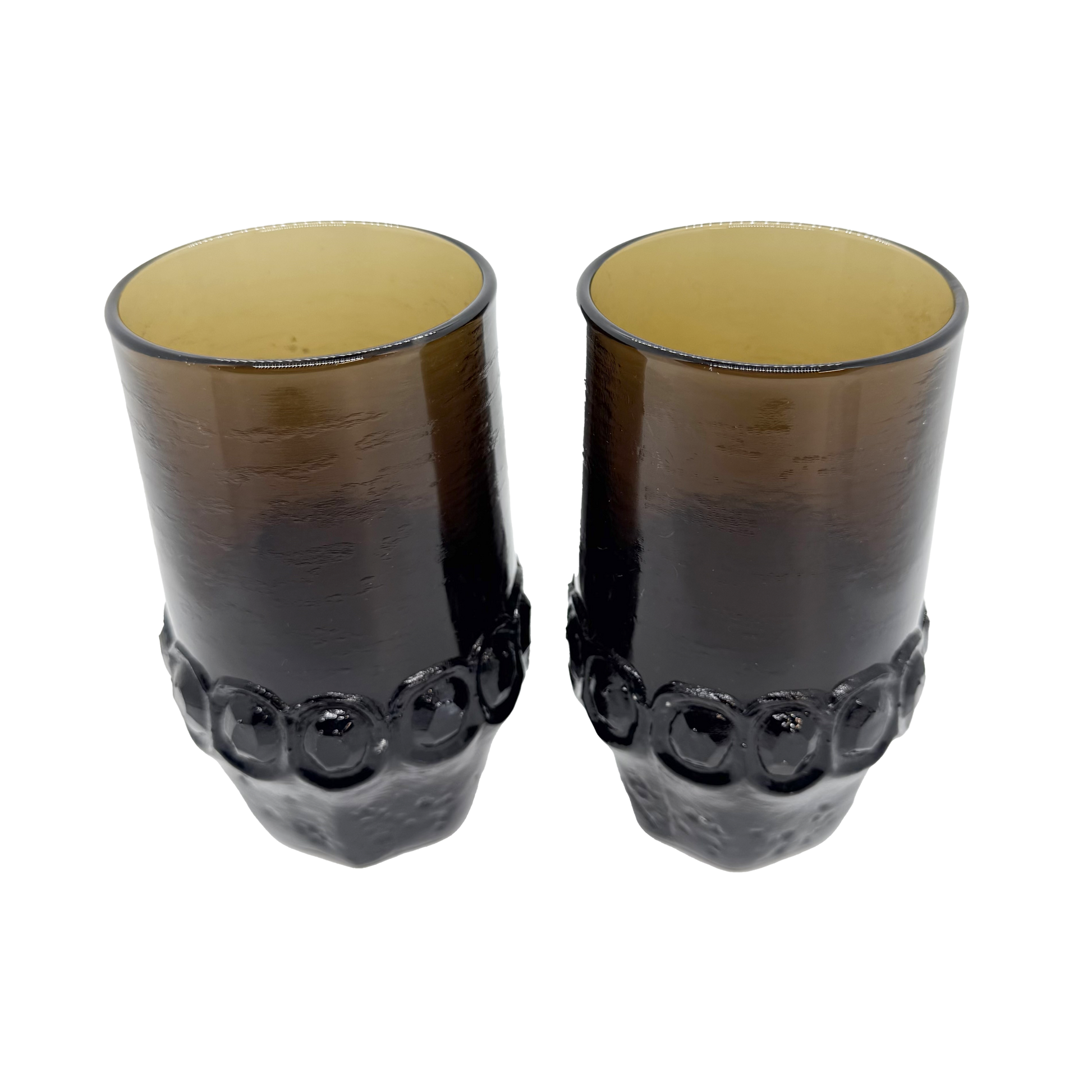Pair of Tiffin Madeira Brown Tumblers - front