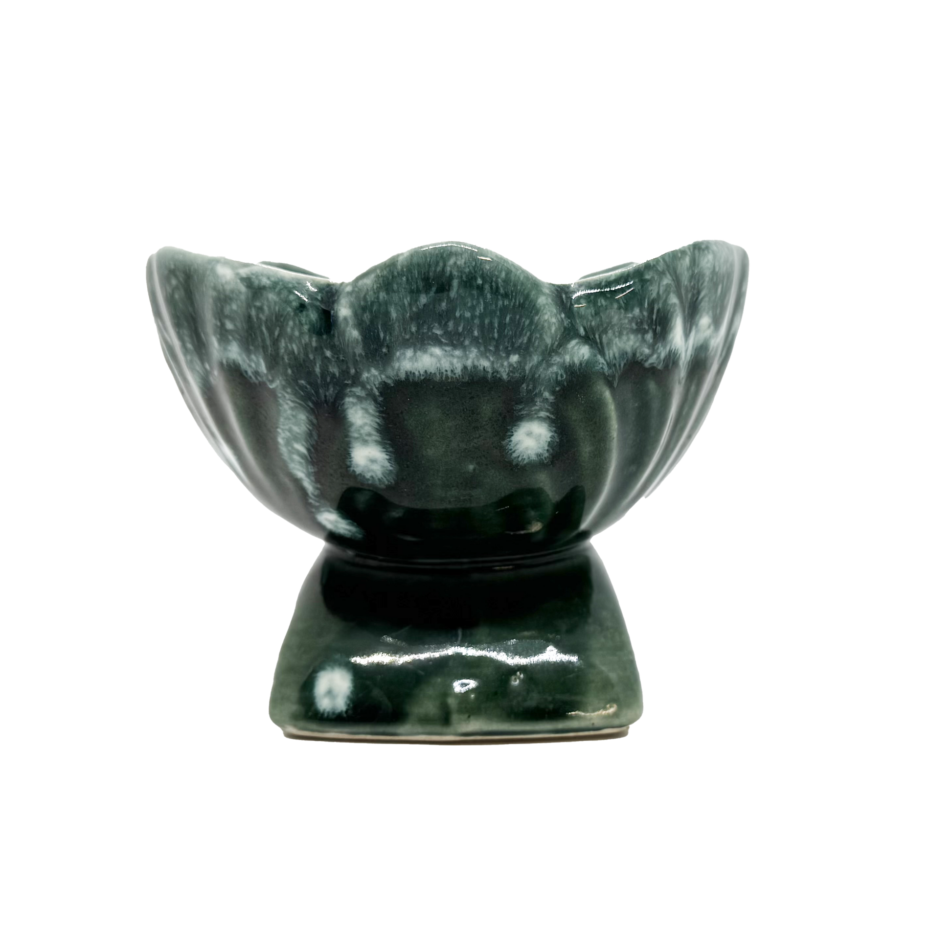 McCoy Pottery Green Drip Glaze Planter - side