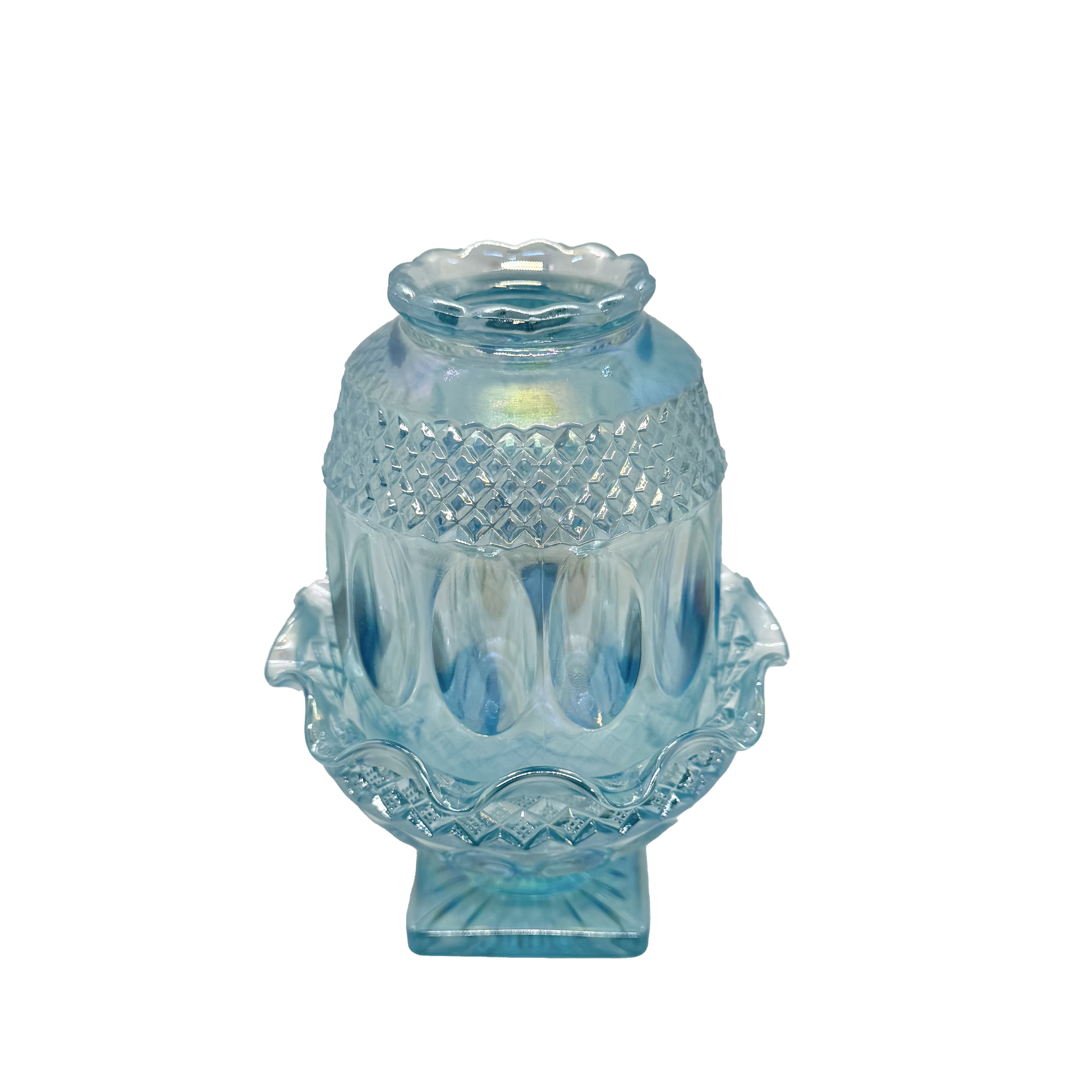 Ice Blue Iridescent Westmoreland Wakefield Fairy Lamp