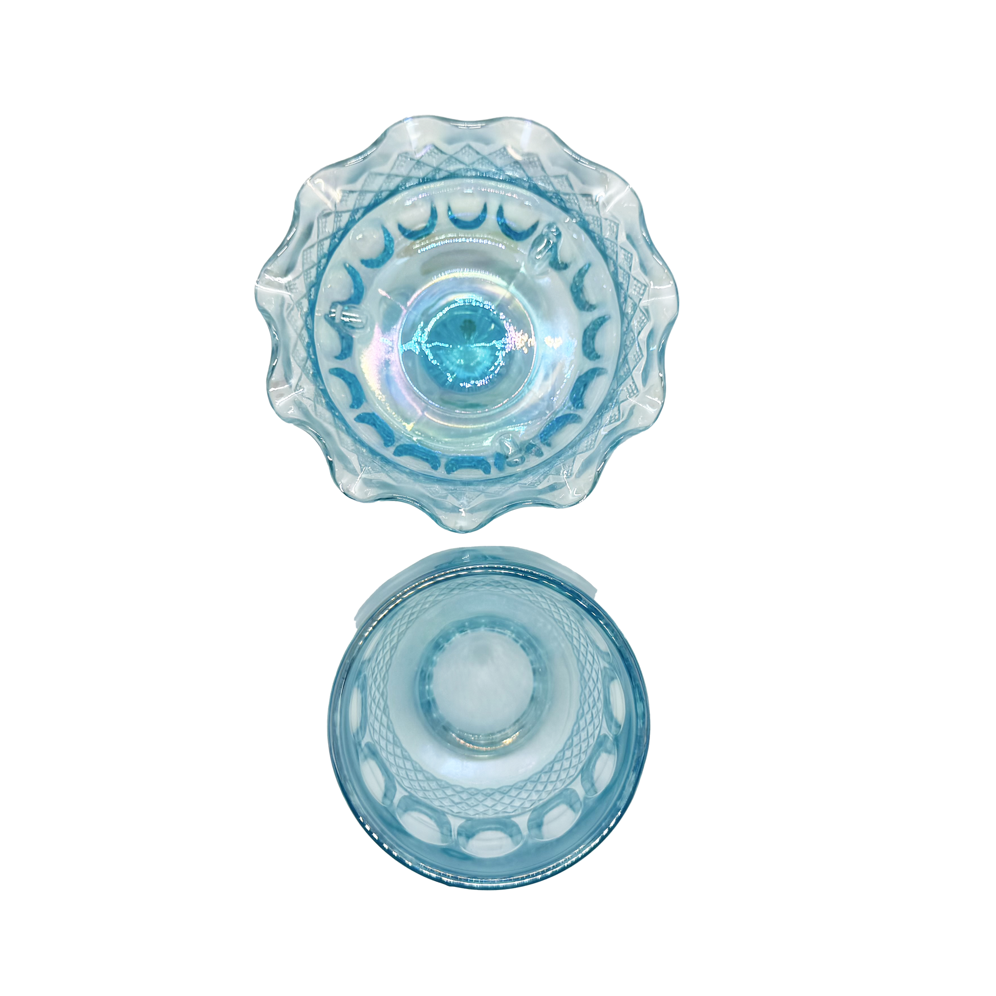 Ice Blue Iridescent Westmoreland Wakefield Fairy Lamp